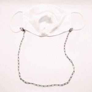 Silver Stainless Steel Paperclip Link Mask Chain Necklace